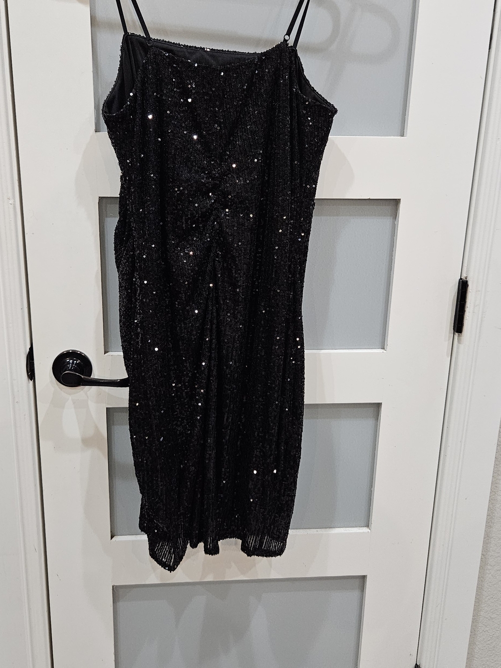 Honey and Rosie Black Sequin Slip Dress